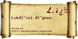 Lukácsi Ágnes névjegykártya