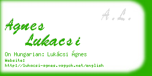 agnes lukacsi business card